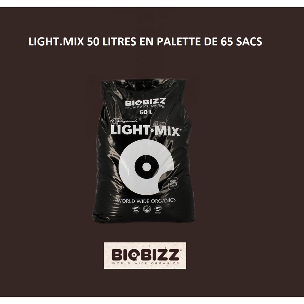 Light mix 50 litres biobizz en palette de 65 sacs
