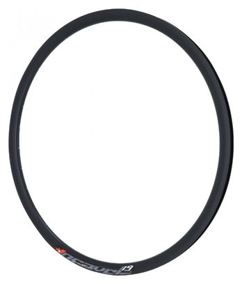 Jante route 700 gravel 19c noir 32t. disc tubeless ready double paroi profil 28mm