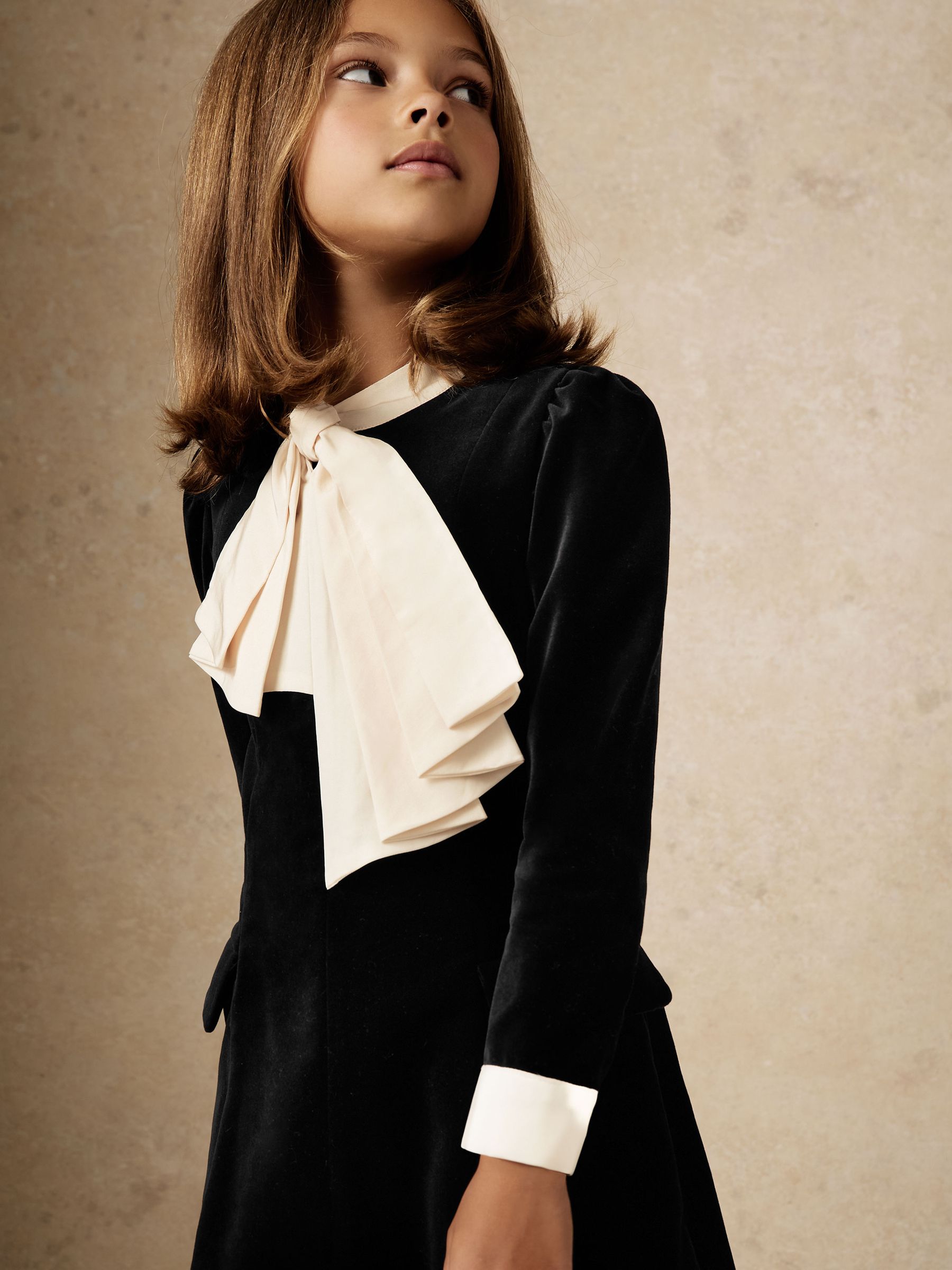 Reiss Melrose Velvet Tie-Neck Dress
