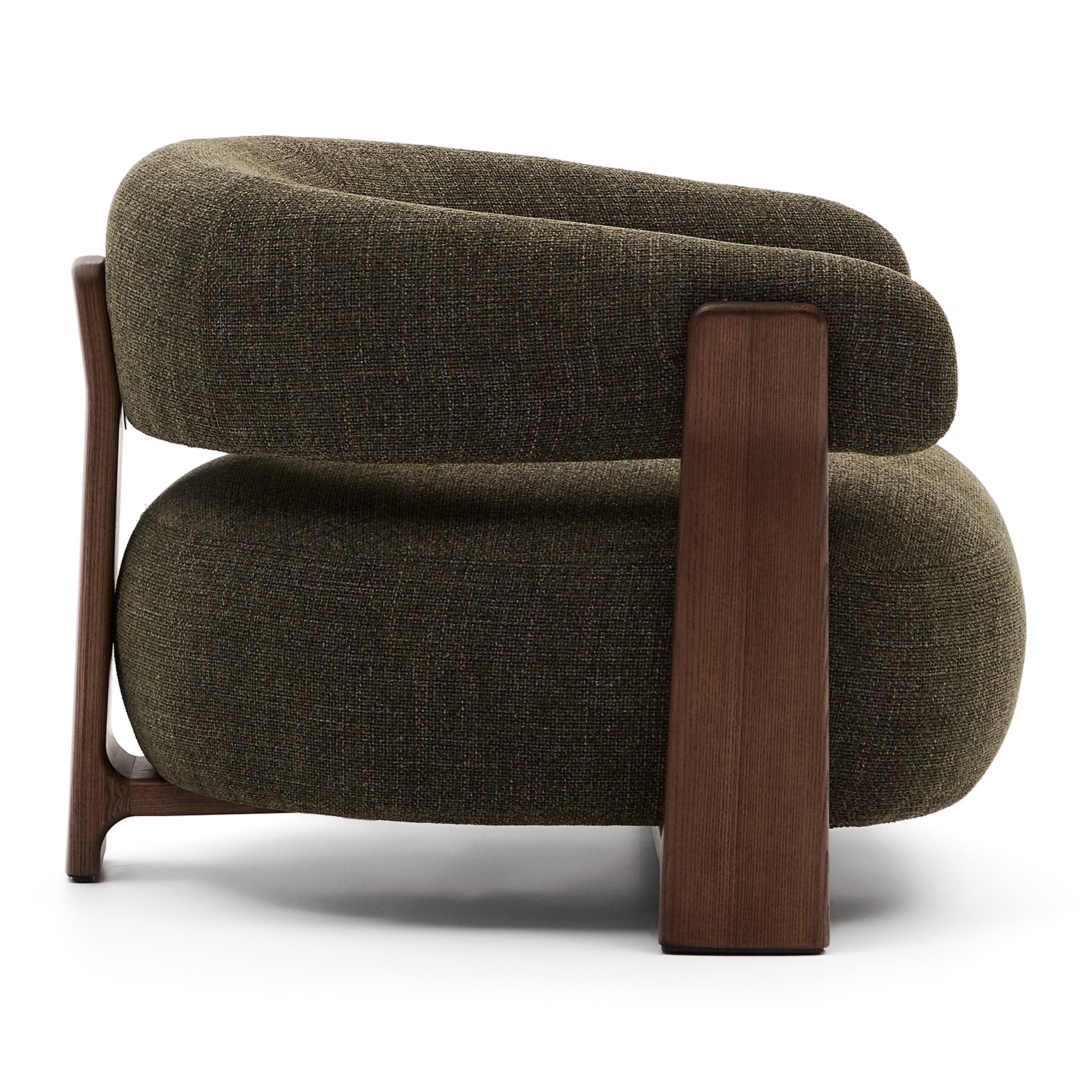 Kave Home Granite Fauteuil - Groen / Donkerbruin