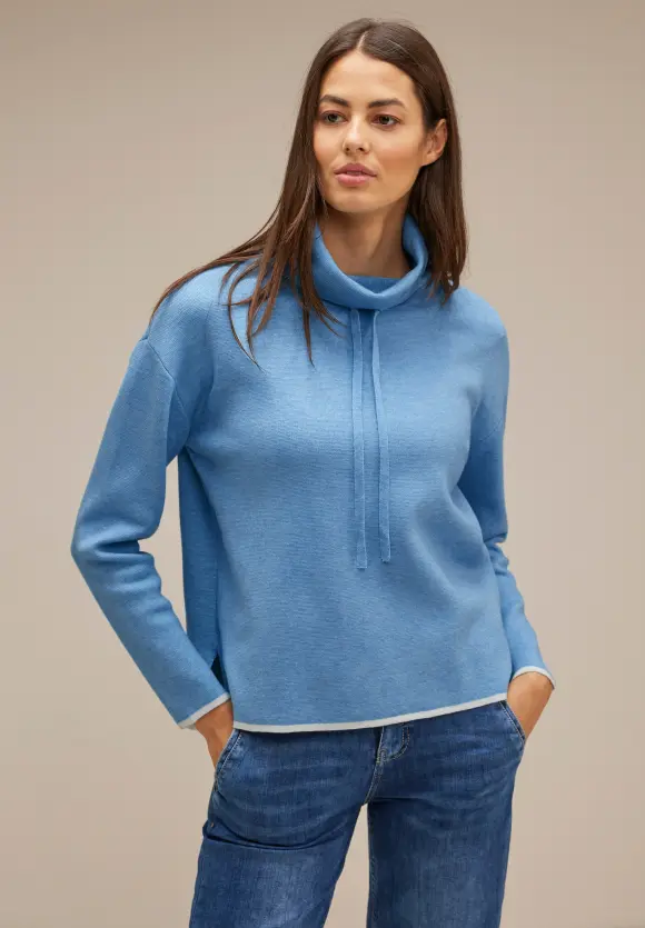 Pullover mit Tunnelzugband - gentle blue melange