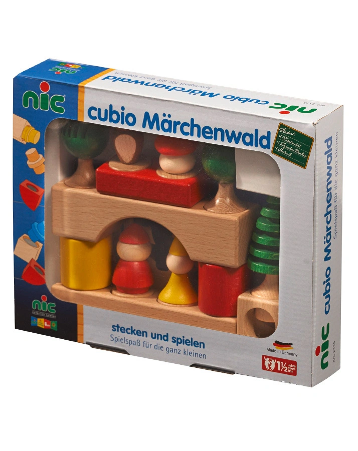 Steckspiel CUBIO MÄRCHENWALD 17-teilig aus Holz