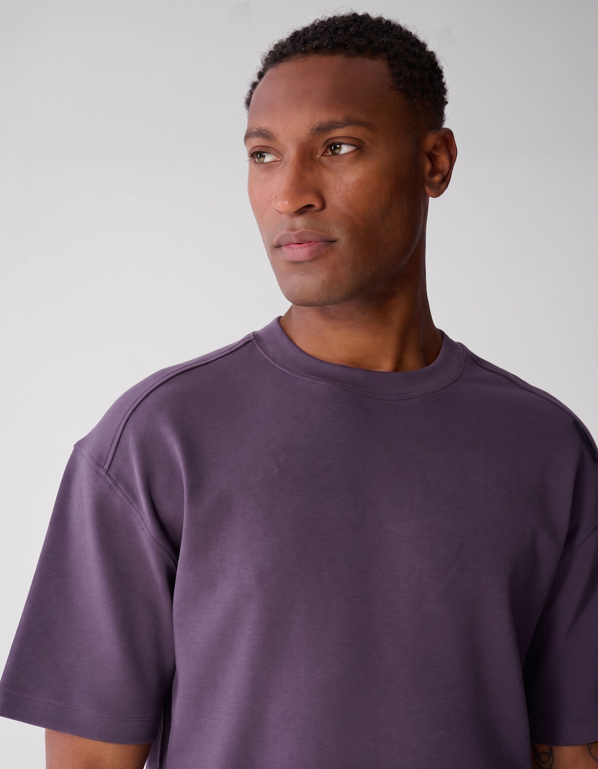Basis Label T-shirt Paars
