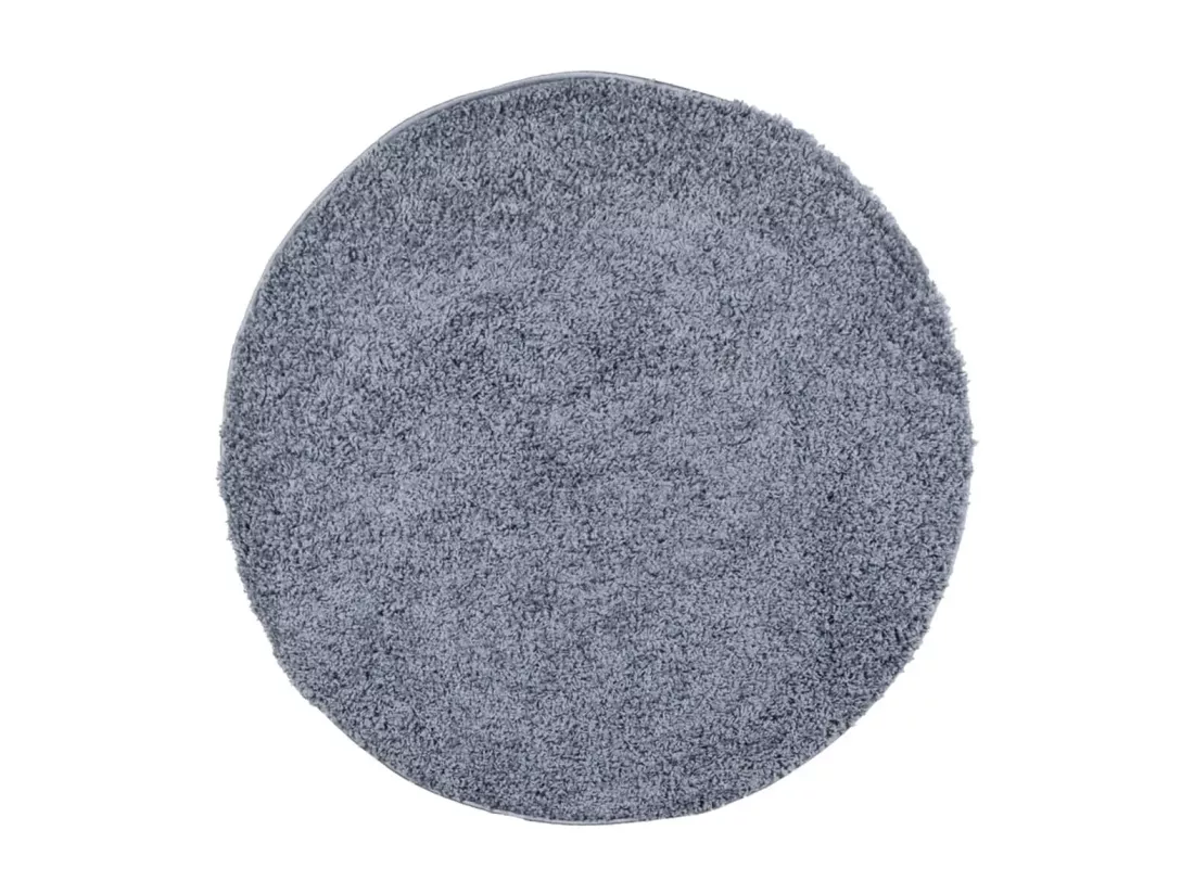 Tapis shaggy à poils longs moderne bleu ø 80 cm