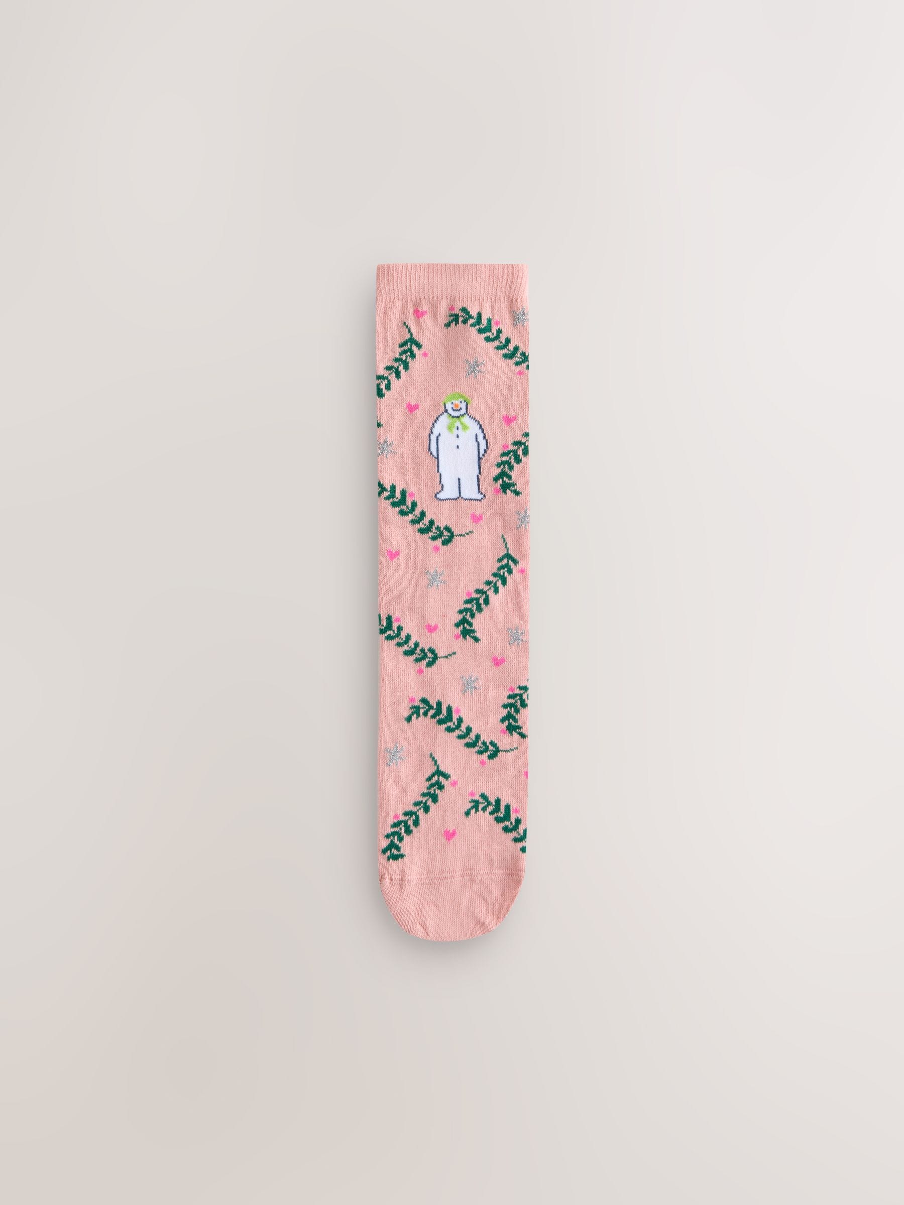 The Snowman License - 4 paar enkelsokken met kerstmotief