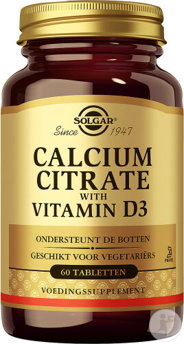 Solgar Calcium Citrate With Vitamine D3 60 Comprimés