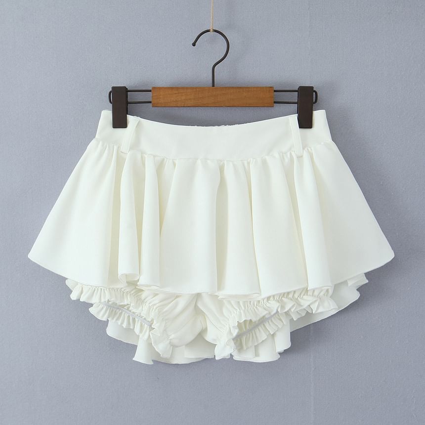 Asiris - Effen mini-tule rok met lage taille