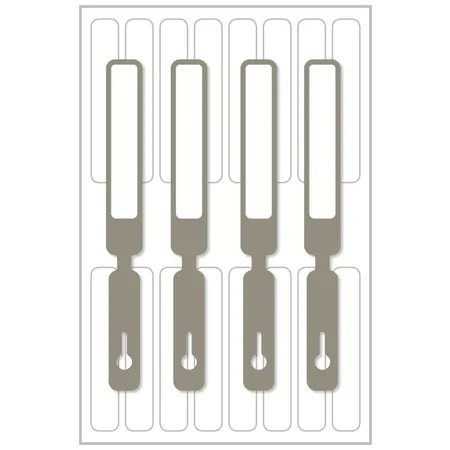 Avery Zweckform 62030 Beschreibbare Schlüssel-Kennzeichnung, Div. Formate, Anhänger 14 x 127 mm; Etikett 10 x 59 mm, 4 Stück/16 Etiketten, grau, weiß