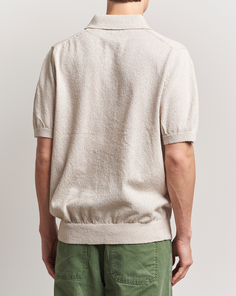BEAMS PLUS Short Sleeve Boucle Polo Beige