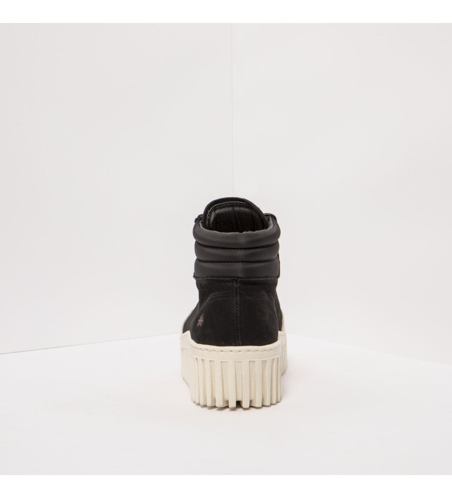 Sapatos de plataforma em couro sintético 1532 Nobuck-W Preto-Creme/Brighton