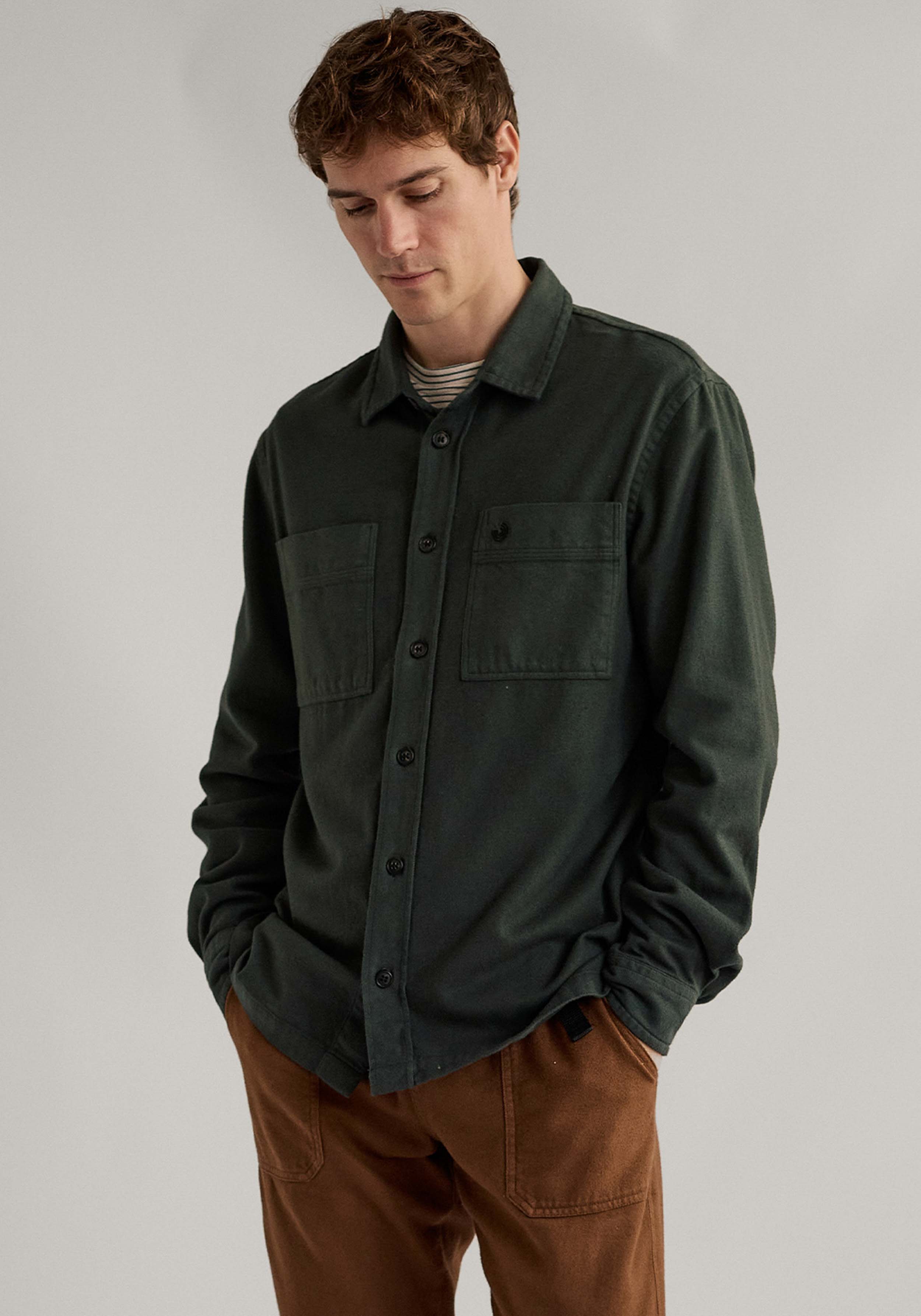 Twothirds Flanellhemd Taylor Dark Green