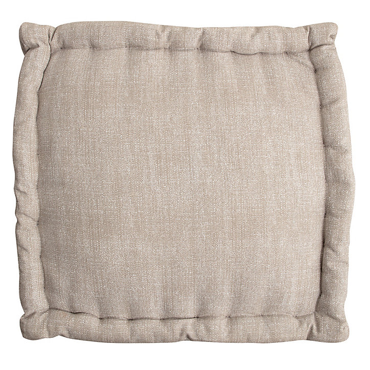 Pouf Chambray en coton coloris beige 40 x 30 cm