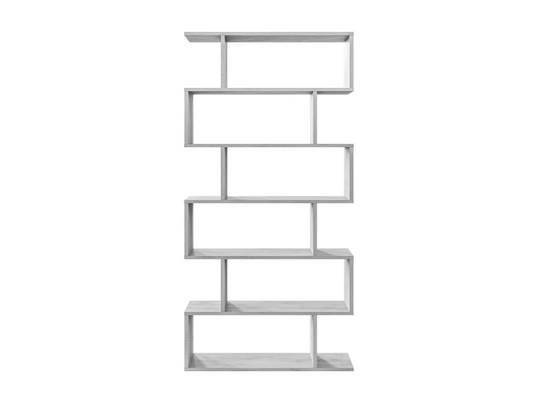 Bibliothèque Dfomme, Bibliothèque haute double face, Etagère de séparation avec 5 étagères, Etagère de bureau moderne, 80x24h192 cm, Gris béton