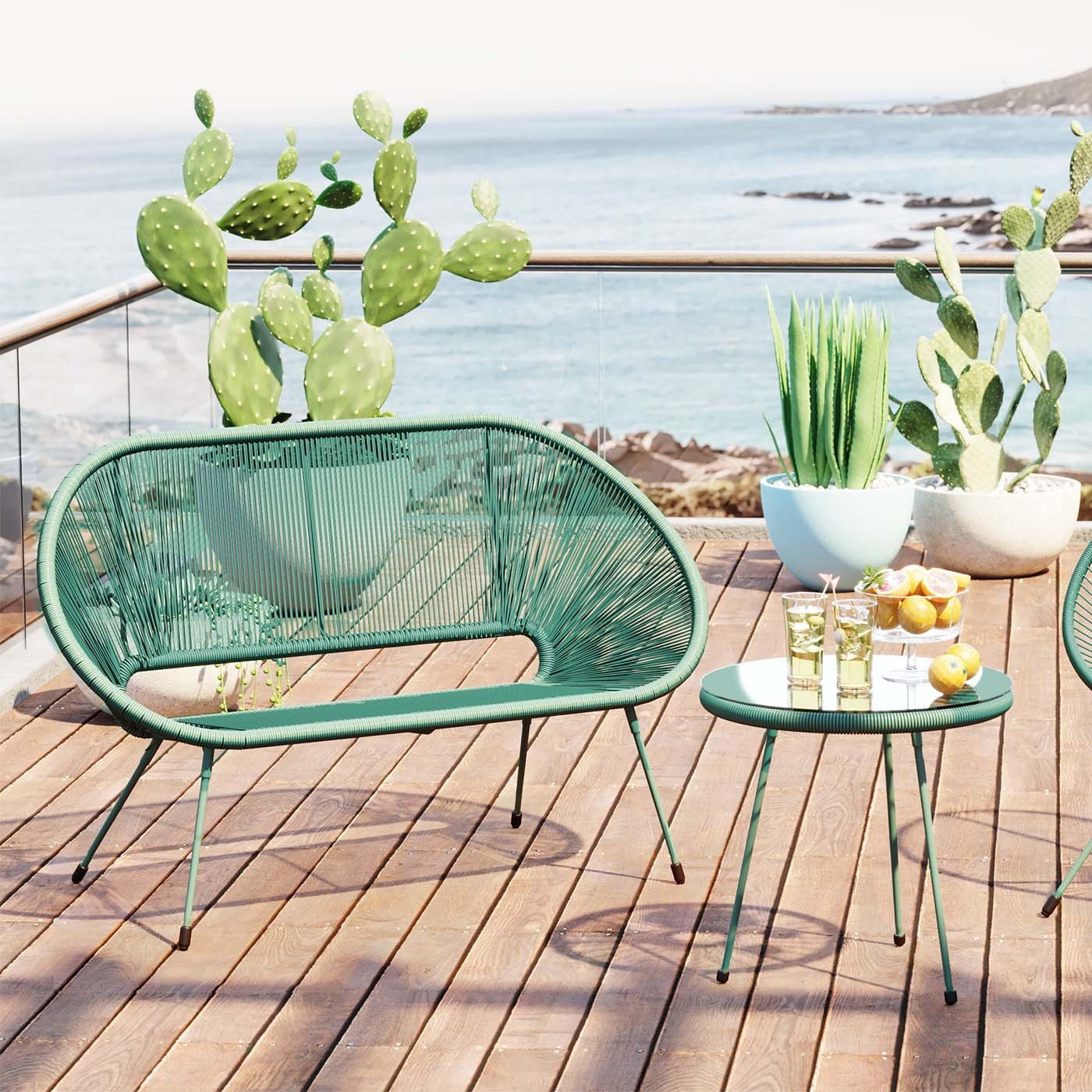 Kare Design Acapulco Mono Tuinbank - groen