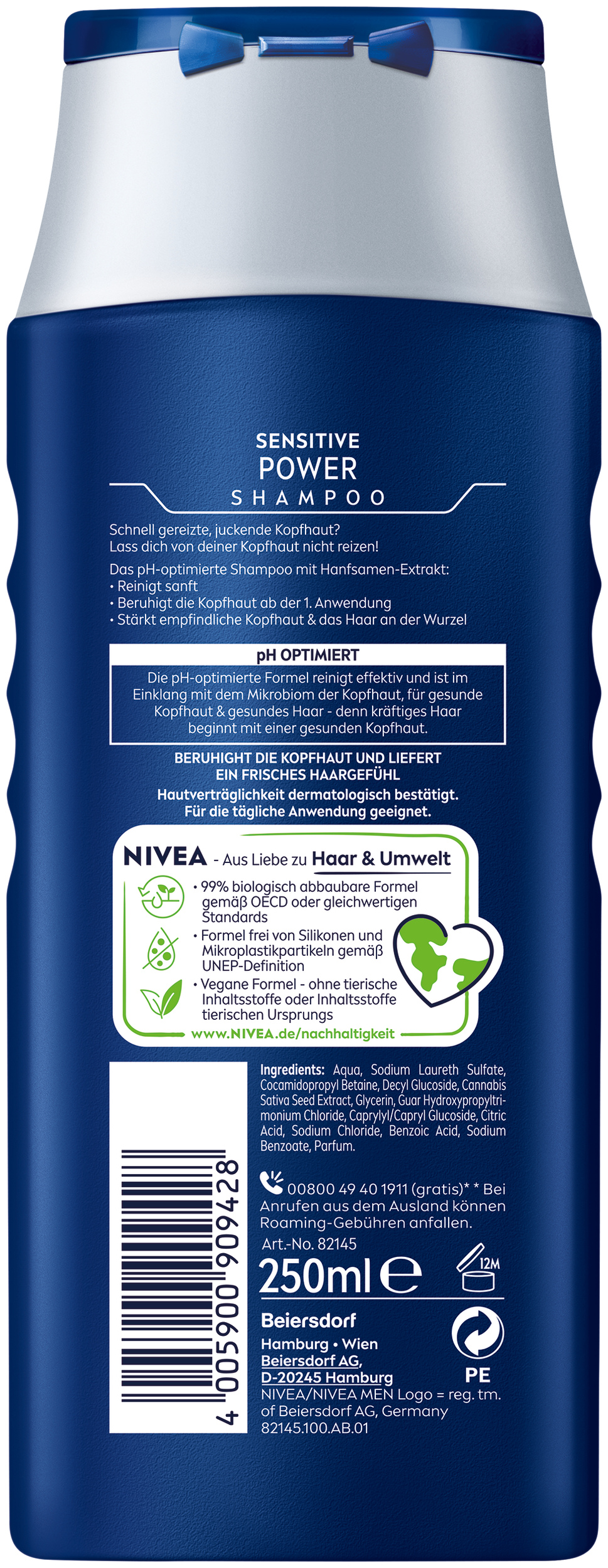 Nivea Shampoo Sensitive Power Fl 250 ml