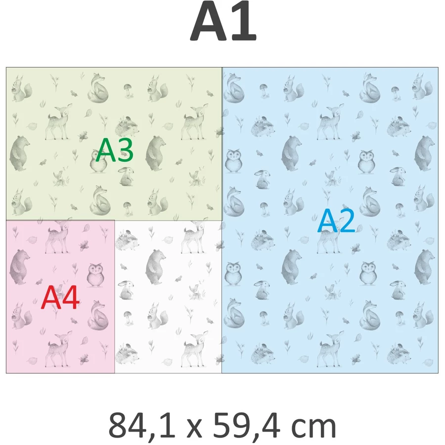 Nikima Geschenkpapier 5 Bögen Bauernhof – 1,60€qm Größe: - 84,1 x 59,4 cm bunt