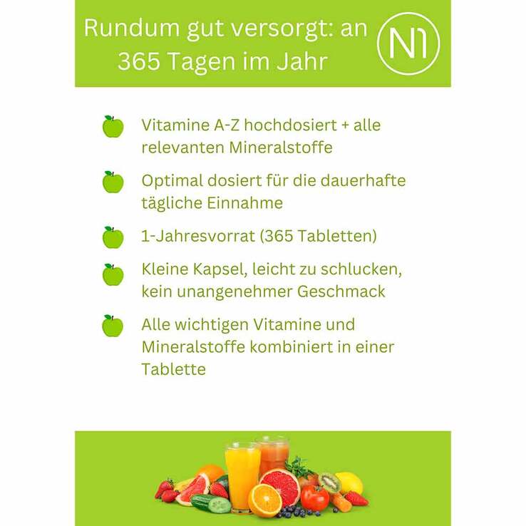 N1 Multivitamine + Mineralstoffe Tabletten, 365 St