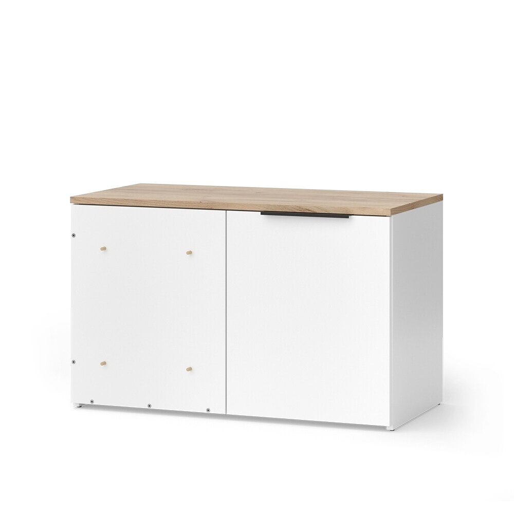 Vicco Eckkommode Wido Weiß Eiche 80 x 50 cm mit Tür