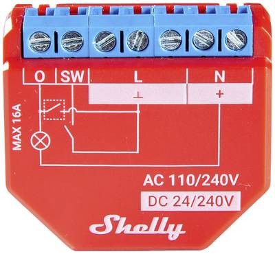 Shelly Plus 1PM - WiFI relæ med effektmåling (24VDC/230VAC)