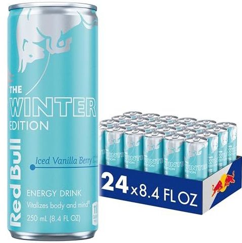 Red Bull - Winter Edition - Energiedrank - Iced Vanilla Berry - Doos van 24 blikjes - 80 mg cafeïne