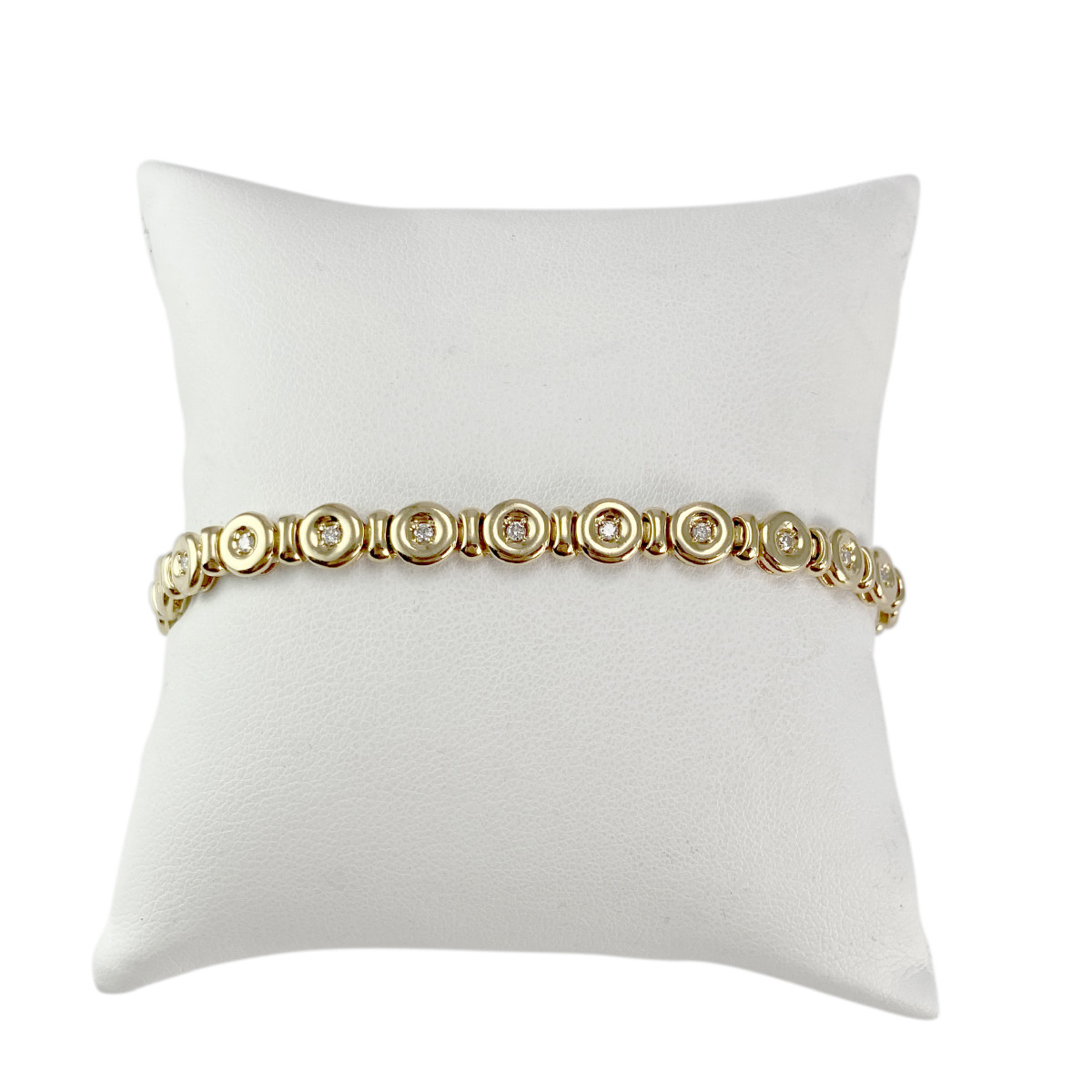 Bracelet d'occasion or 750 jaune diamants 19 cm