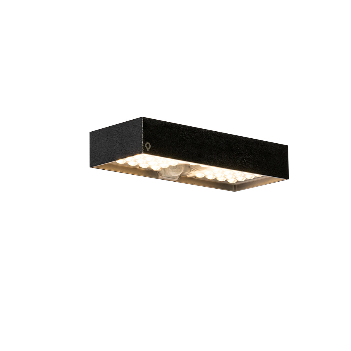 QAZQA Buiten wandlamp zwart met dimlicht en sensor op solar - Kayo