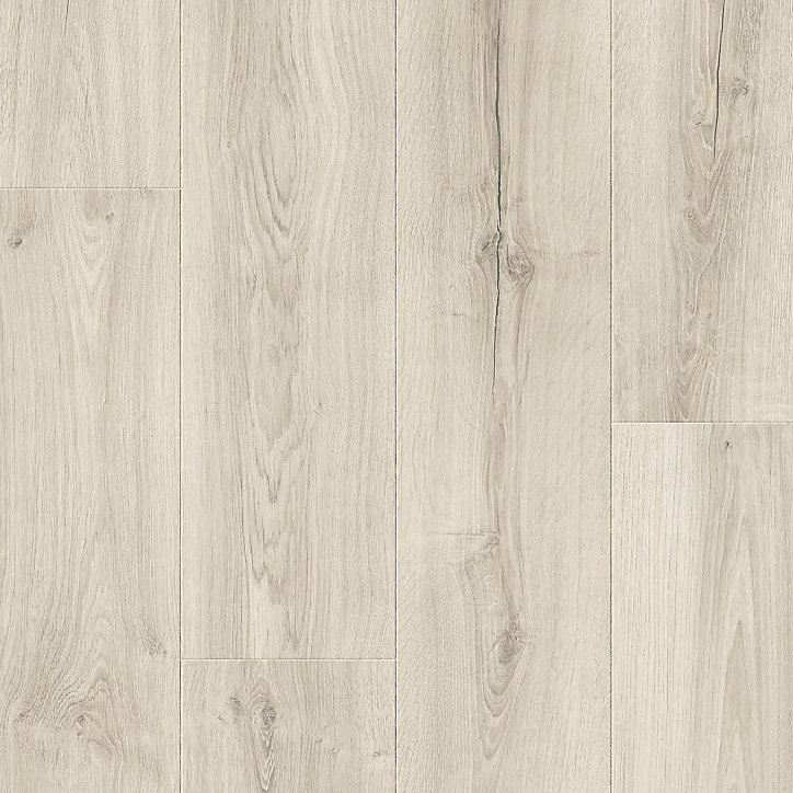 Sol stratifié clipsable Cleobury chêne blanc 10 mm compatible pièces humides