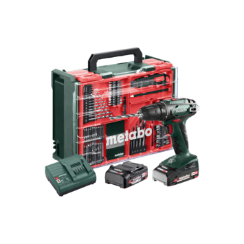 Metabo 18V accuboormachine BS18 incl. 2 accu's 2.0Ah + lader en accessoire-set in koffer