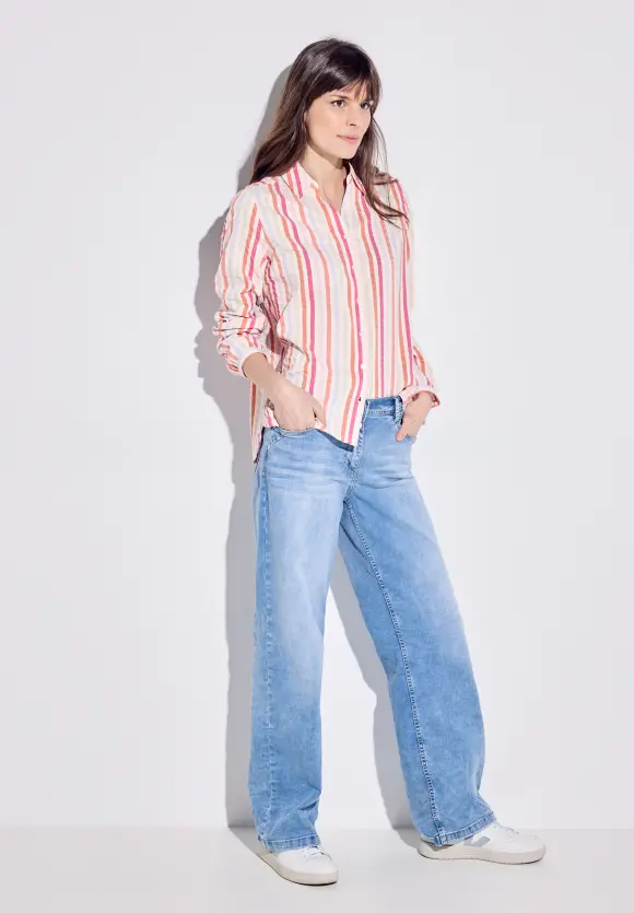Seersucker Bluse - pink sorbet