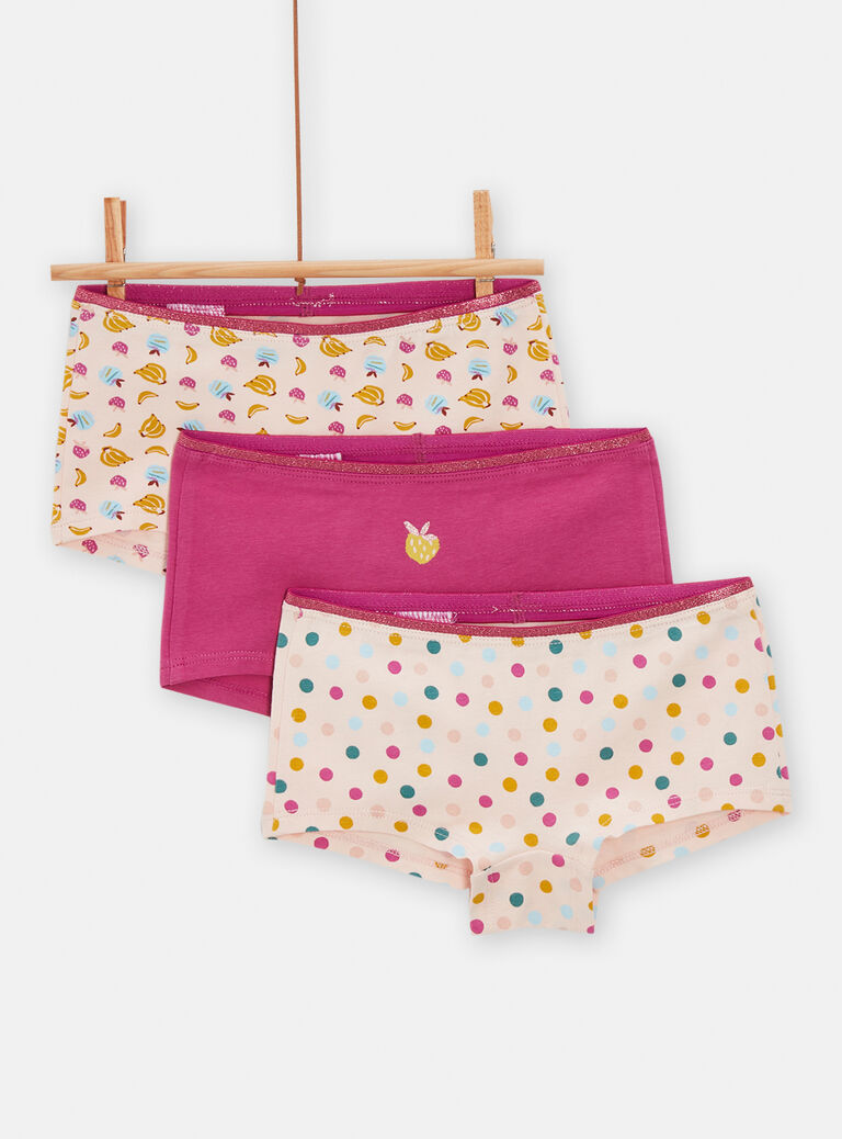 Lot de 3 shorty imprimés pour fille