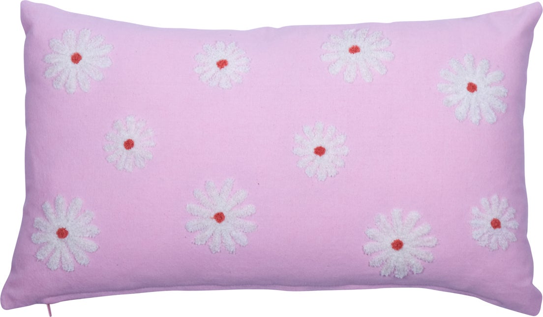 Linen & More sierkussen Poppy roze 50 x 30 cm