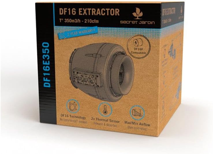 Secret Jardin regulated Extractor T° 150/250/350m3/h DF16 compatible clip