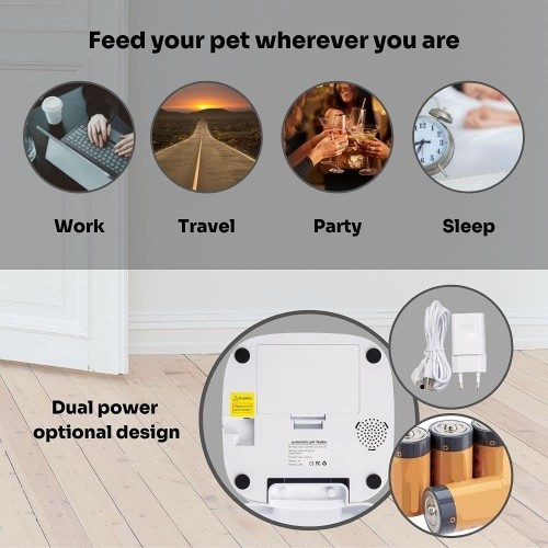 Alimentador automático para animais de estimação Mellerware Petto, branco