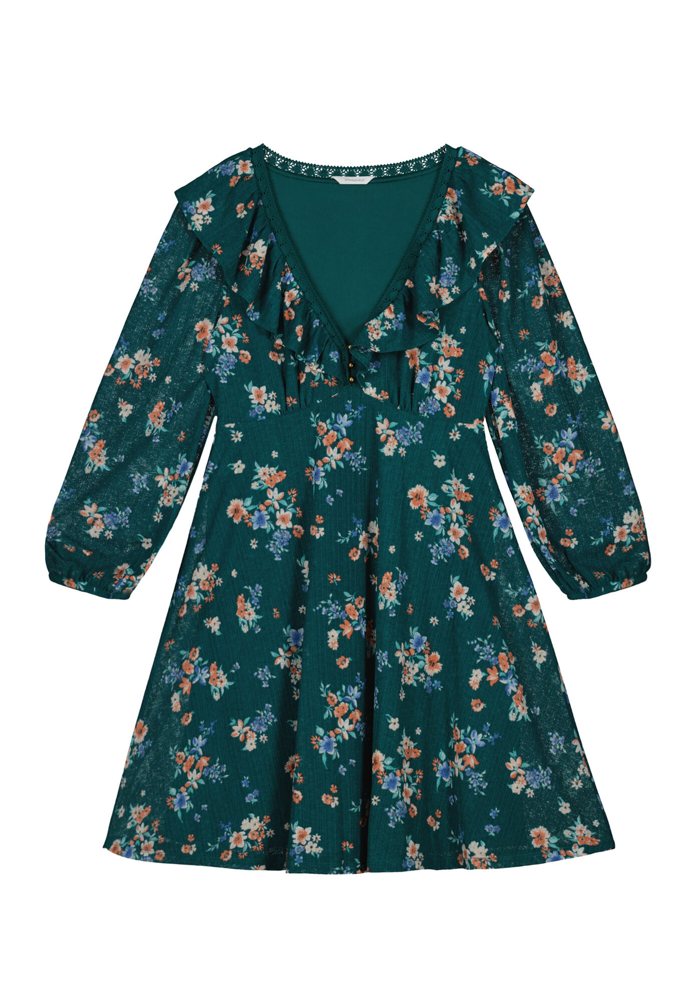Vestido curto com decote franzido