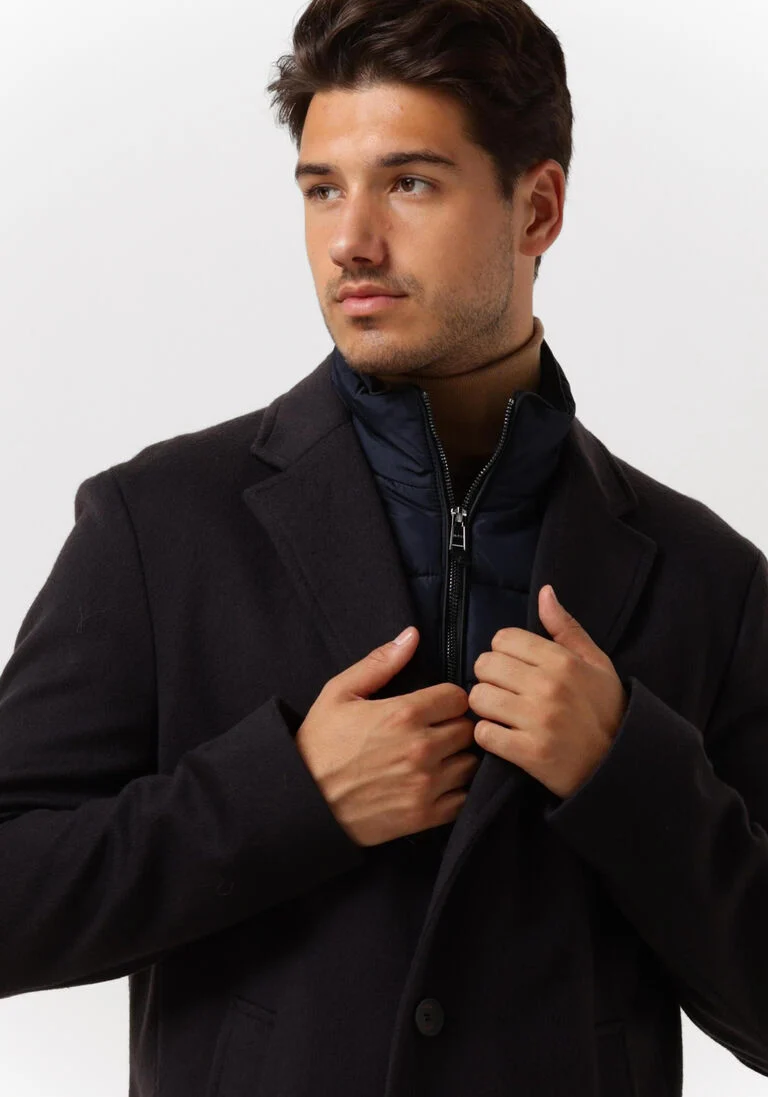 BOSS donkerblauwe boss mantel h-hyde-bib