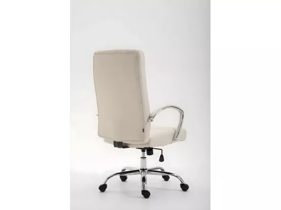 Chaise de bureau - Tissu & Métal chromé - Crème - Valais