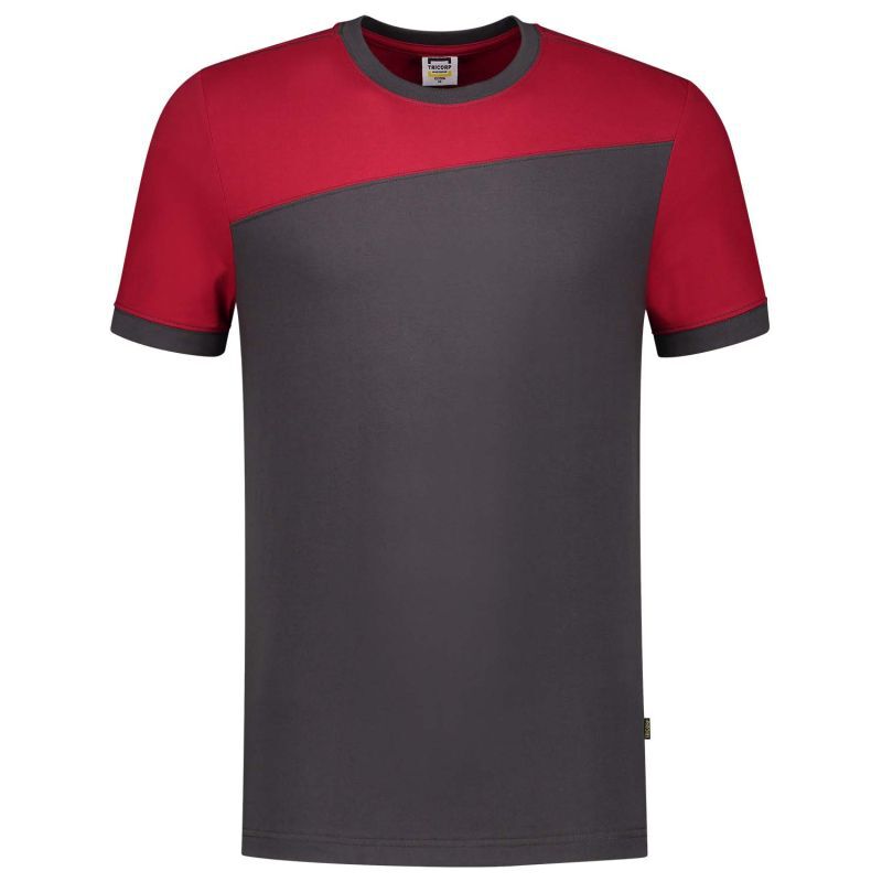 Tricorp Bicolor 102006 - T-shirt - Donkergrijs/Rood - 3XL