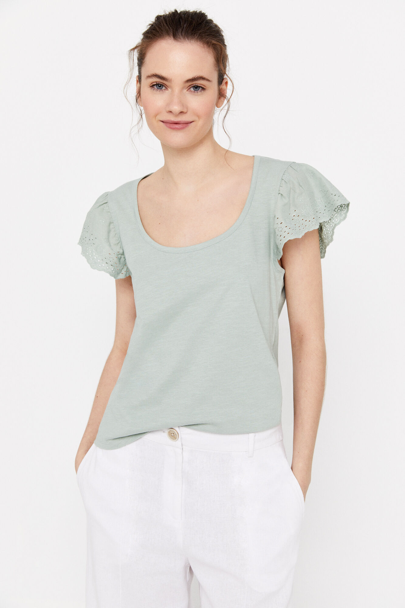 Camiseta de mangas combinadas - Verde
