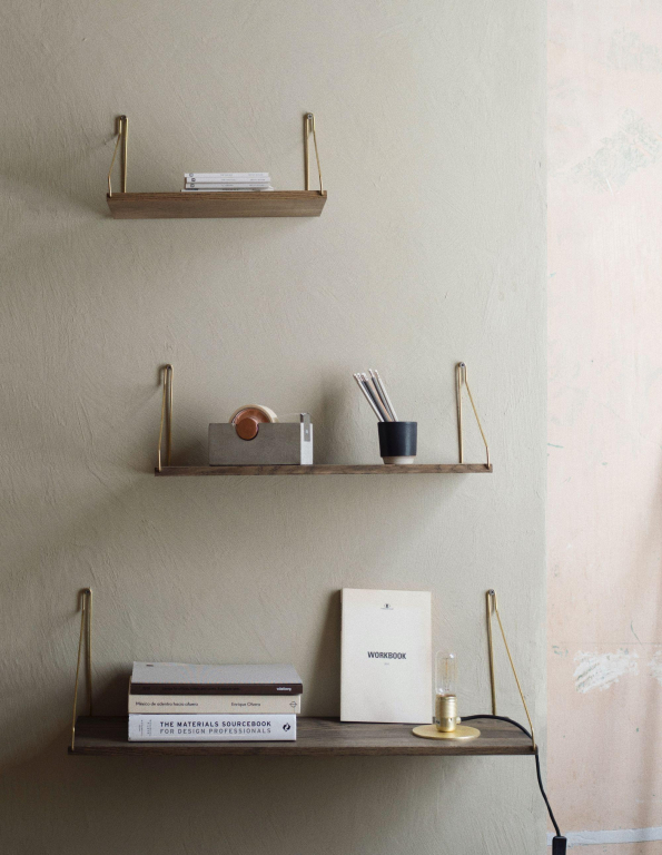 Frama Shelf wandplank 80x27 wit geolied/roestvrijstaal