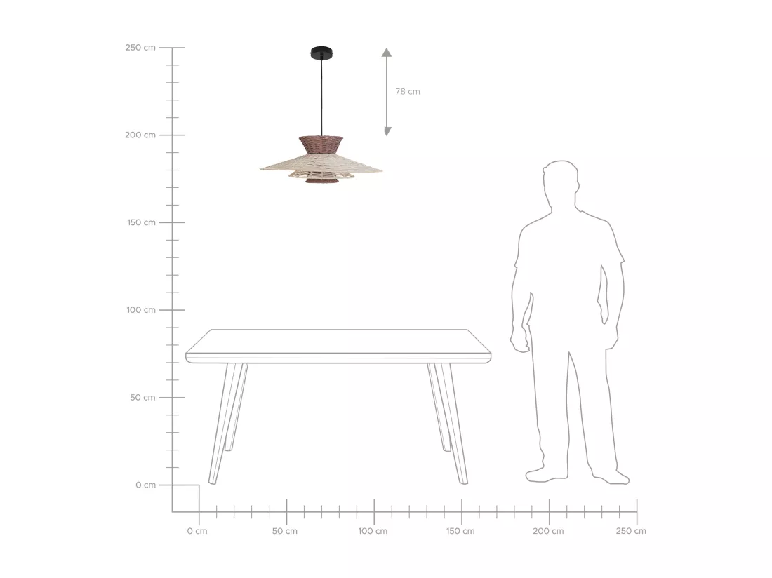 Lampe suspension KABOMPO Rotin Marron
