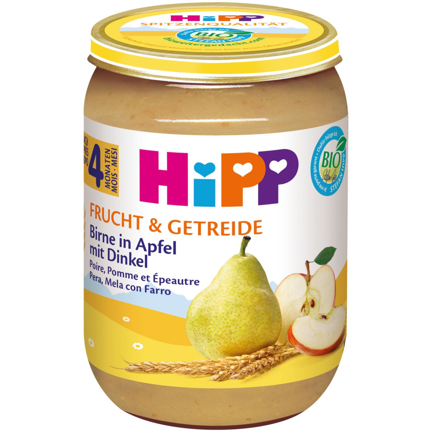 Hipp Bio Brei Birne Apfel mit Dinkel 4+ Monate