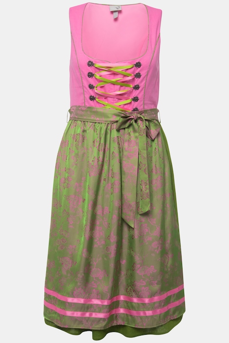 Dirndl, Schnürung, Carree-Ausschnitt, ärmellos