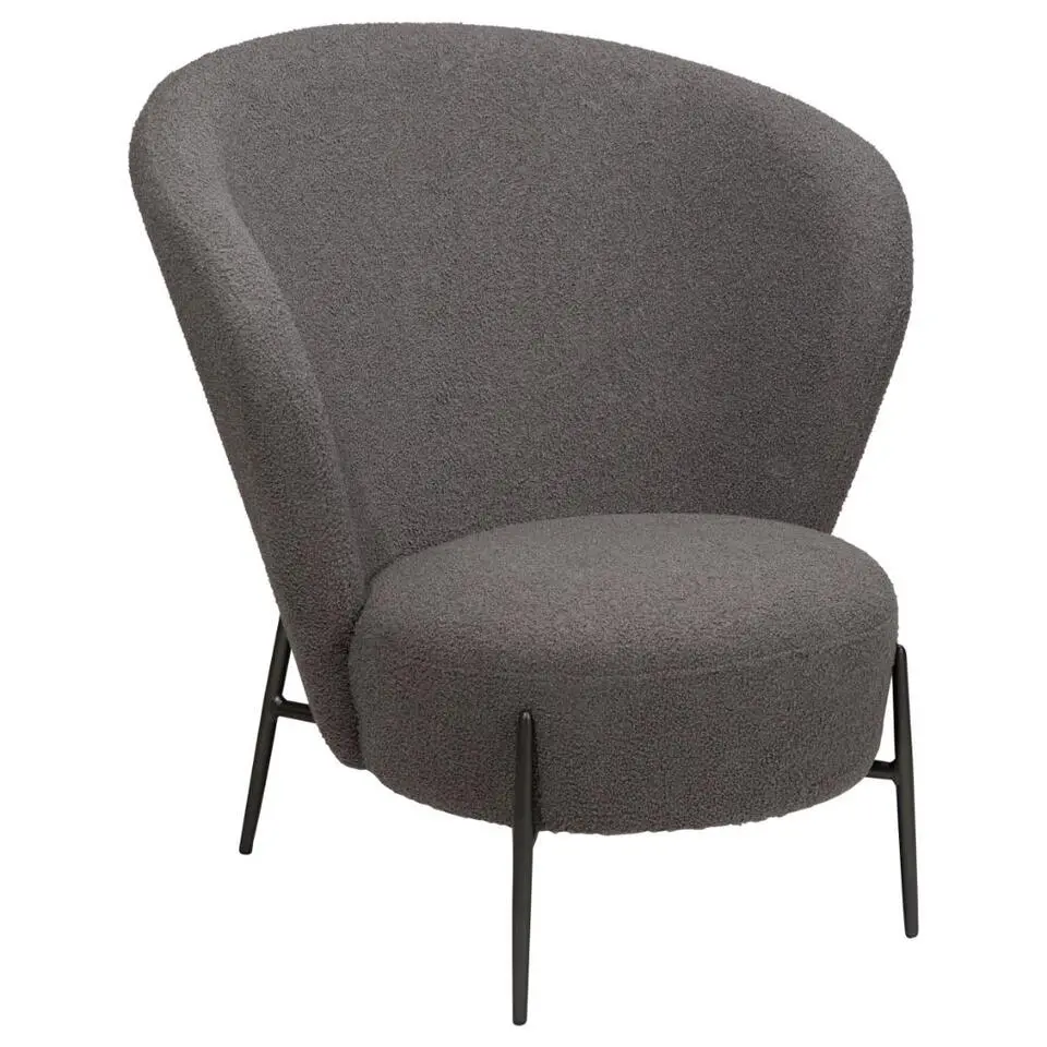 Hioshop Orbit Dan-Form fauteuil bouclé grijs