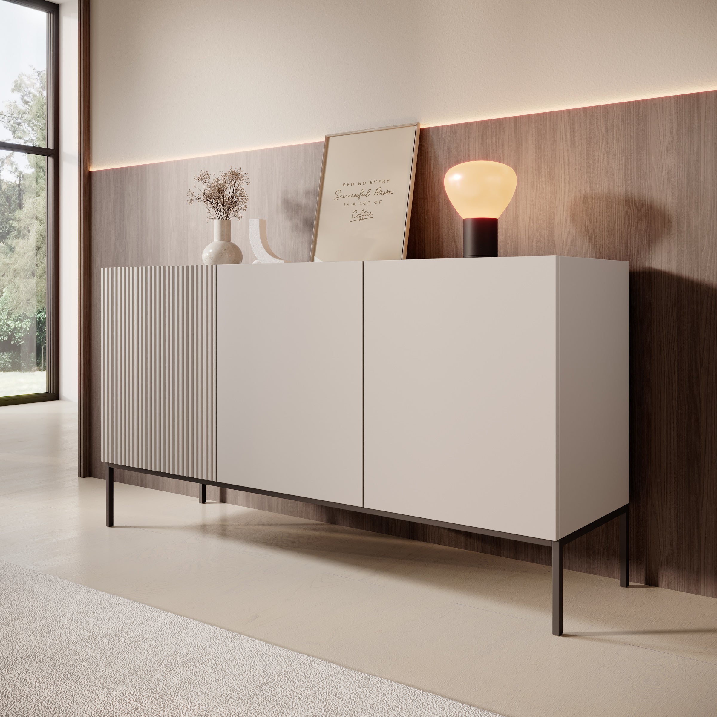 Meubella - Capri - Dressoir - Beige - 150 cm