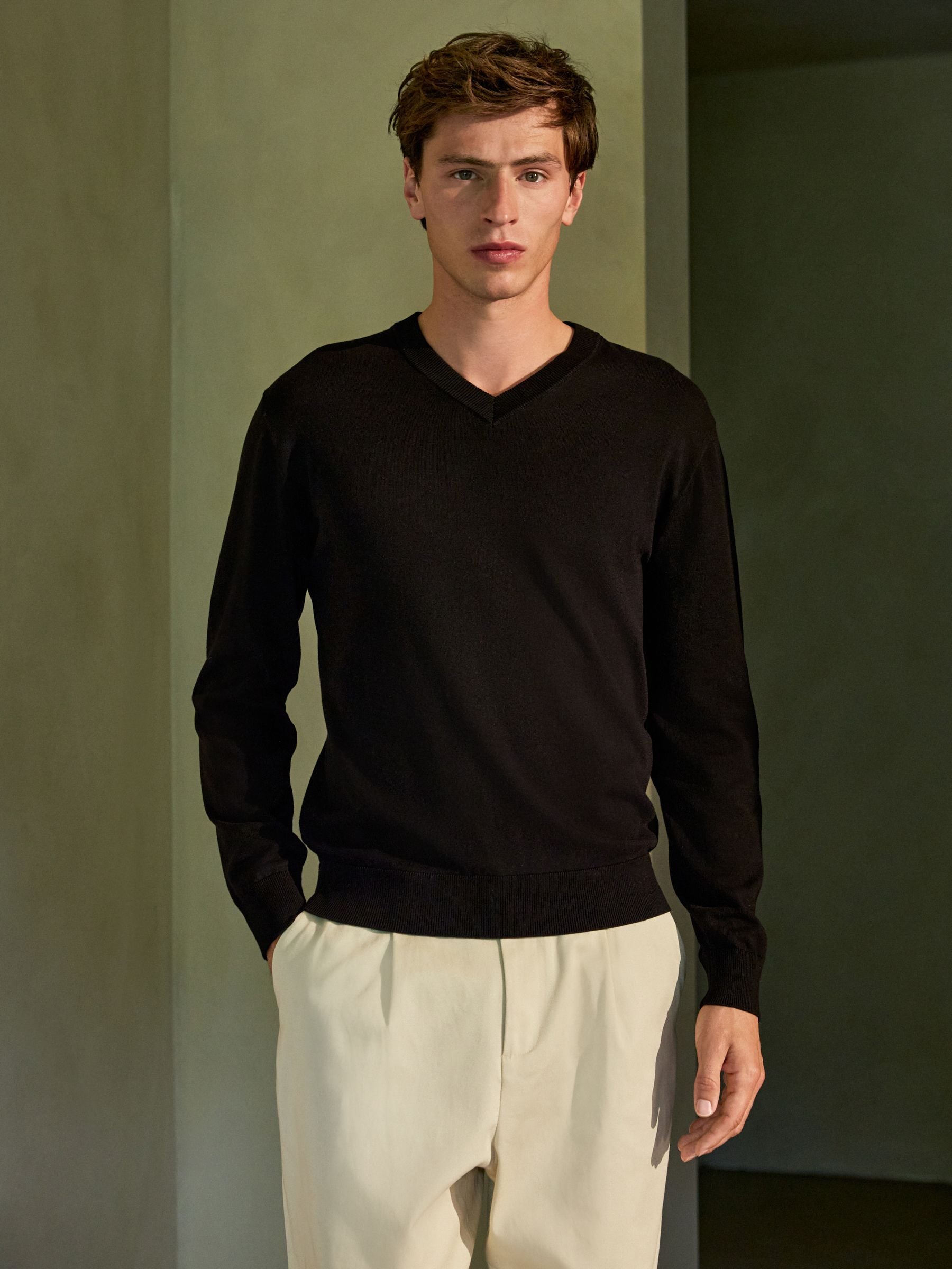 Zwart - Cotton Rich Long Sleeve Jumper