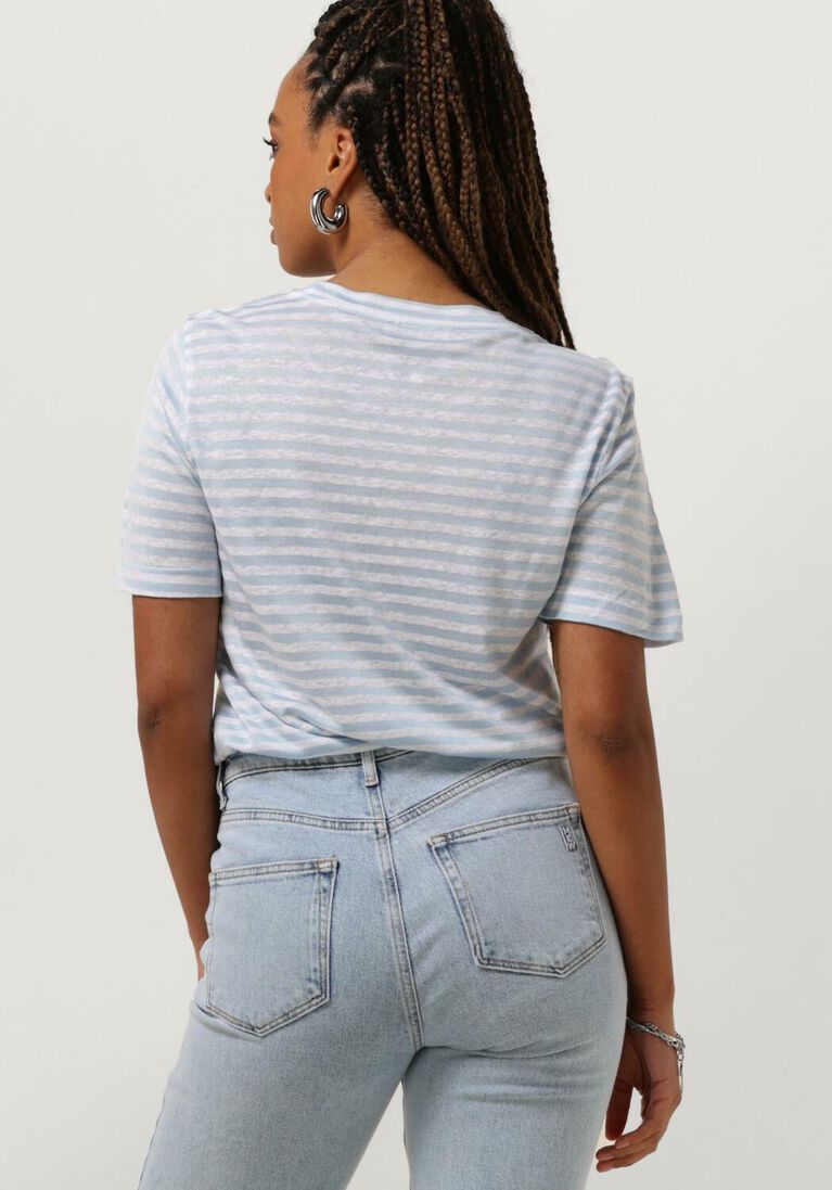 MY ESSENTIAL WARDROBE lichtblauwe my essential wardrobe t-shirt lisamw striped tee