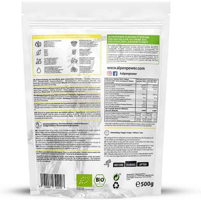 AlpenPower Bio Iso Drink- Zitrone