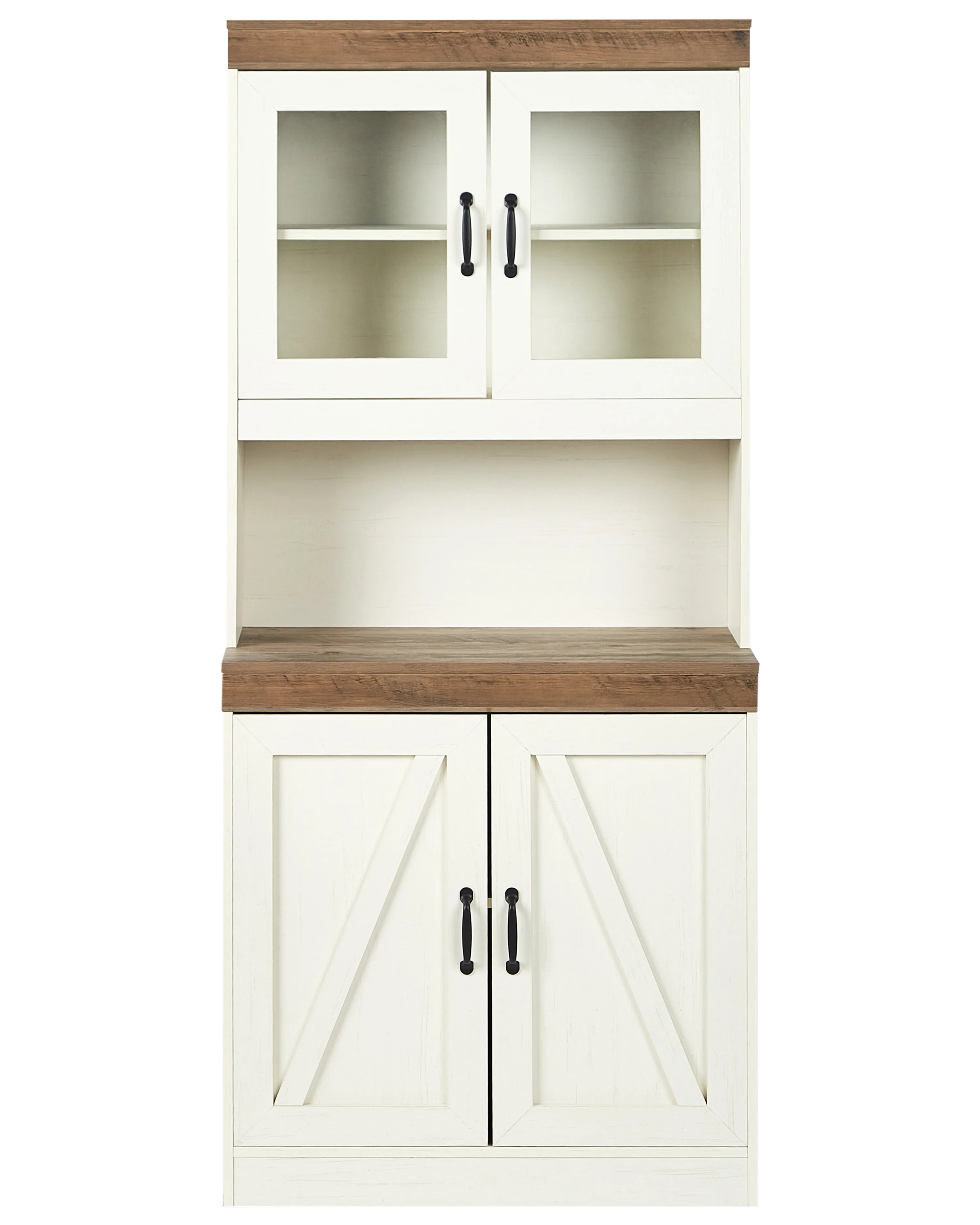 Glazen vitrinekast KALBARRI 80 cm Bruin/wit