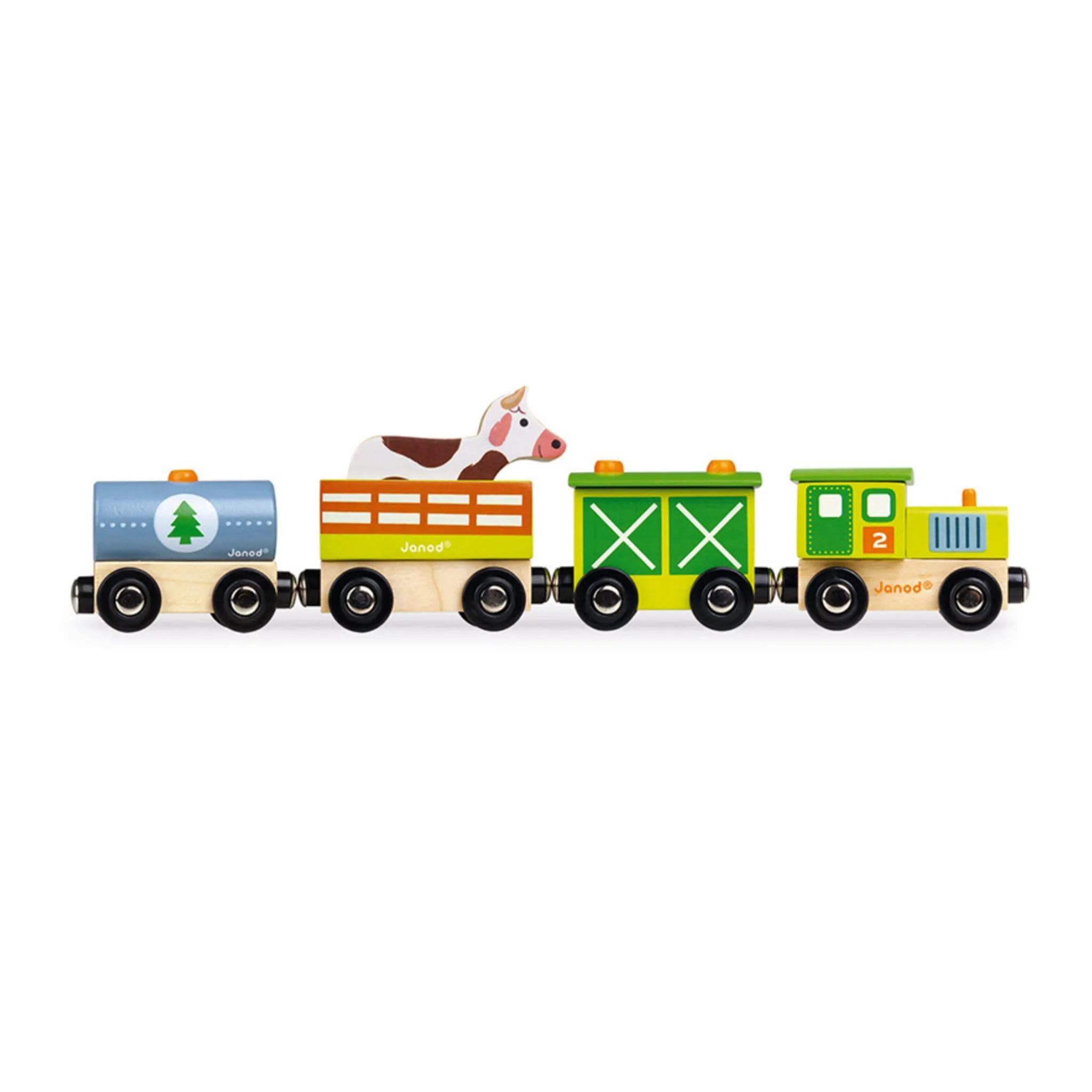 Janod Train de Ferme Magnétique en Bois
