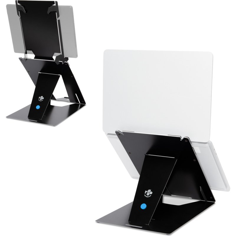 R-Go Tools Support pour tablette et ordinateur portable R-Go Riser Duo, adapté pour écran de 10 à 22 pouces, noir